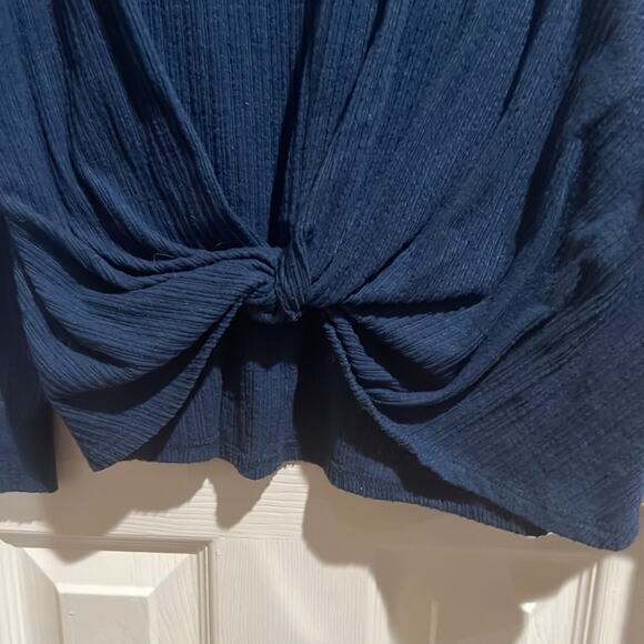 So Tie Front Sweater Womens Small Blue Soft - Picture 5 of 10